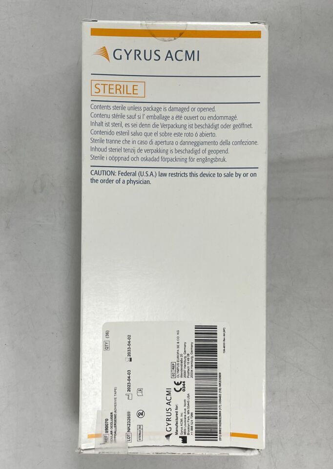 890070 - GYRUS - ocular occuluder hypoallergenic adhesive tape, (BX/36)