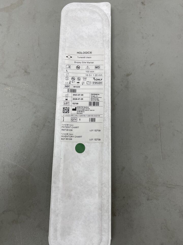 351230 - HOLOGIC - Tumark Vision Biopsy Marker, Ultrasound 18G x 100mm, (EA)