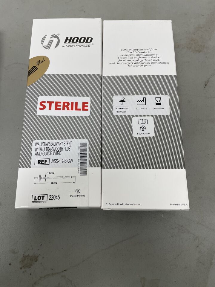 WSS-1.2-S-GW - HOOD LABORATORIES - Walvekar Salivary Stent with Ultra Smooth Plus and Guidewire, 1.2 x 94mm, (BX)