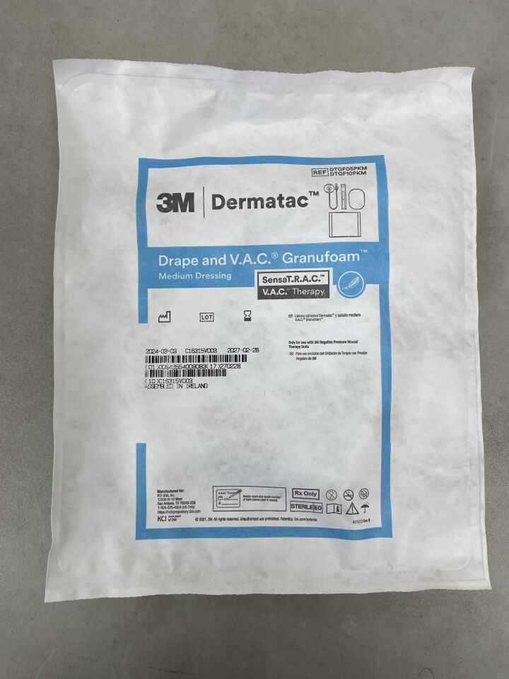 DTGF10PKM - KCI - V.A.C. Dermatac Drape Granufoam Dressing Medium DTGF05PKM, (EA)