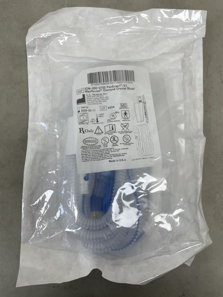 ICM-000-0702 - IC MEDICAL - PenEvac1-ST MaxReveal Diamond Crystal Blade Short Tip Telescopic Smoke Evacuation Pencil, 70mm Non-Stick Blade, 10ft Tube, (EA)