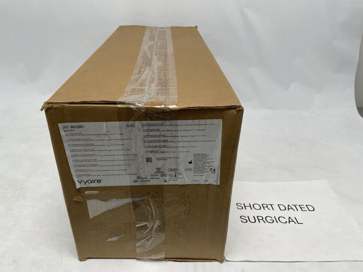 001201 - VYAIRE MEDICAL - AirLife Oxygen Masks - Adult Oxygen Mask, Nonrebreather, Medium Concentration, 7' Tubing, (BX/50)