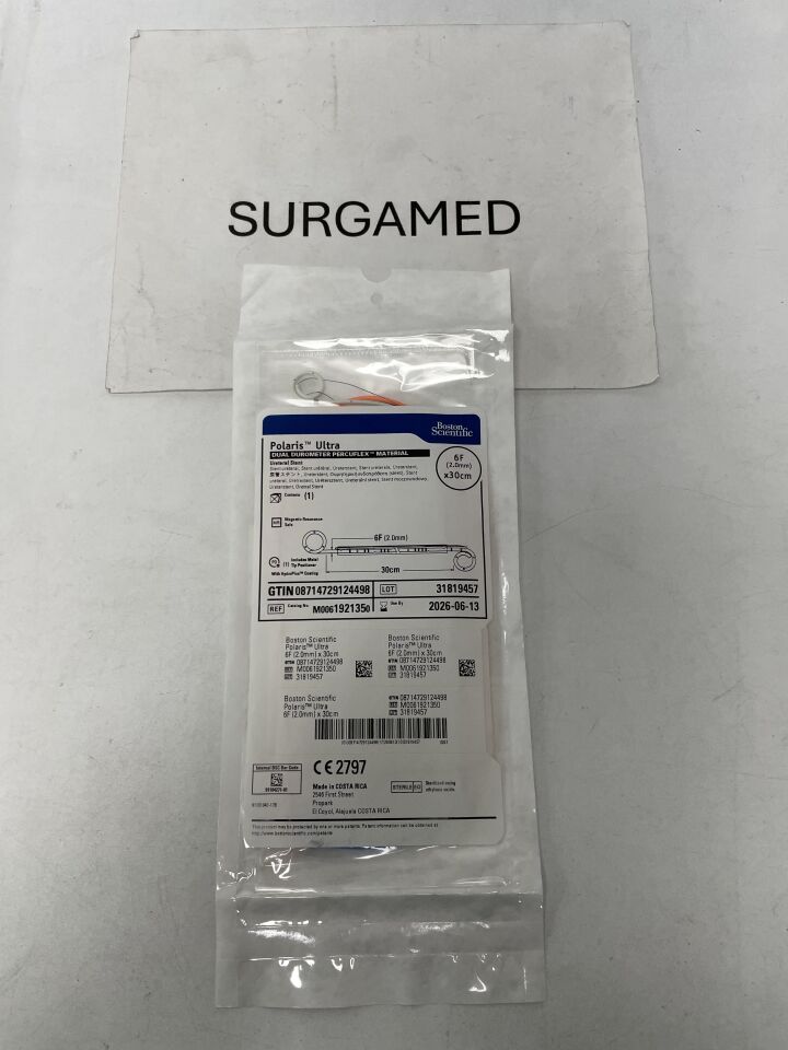 192135 - BOSTON SCIENTIFIC - Polaris Ultra Ureteral Stent - Dual Durometer Percuflex Material - 6Fr x 30cm, (EA)