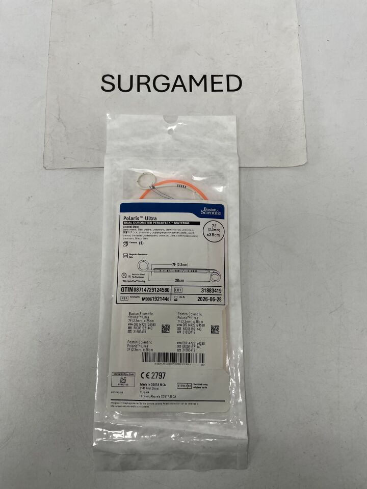 192144 - BOSTON SCIENTIFIC - Polaris Ultra Ureteral Stent - Dual Durometer Percuflex Material - 7Fr x 28cm, (EA)