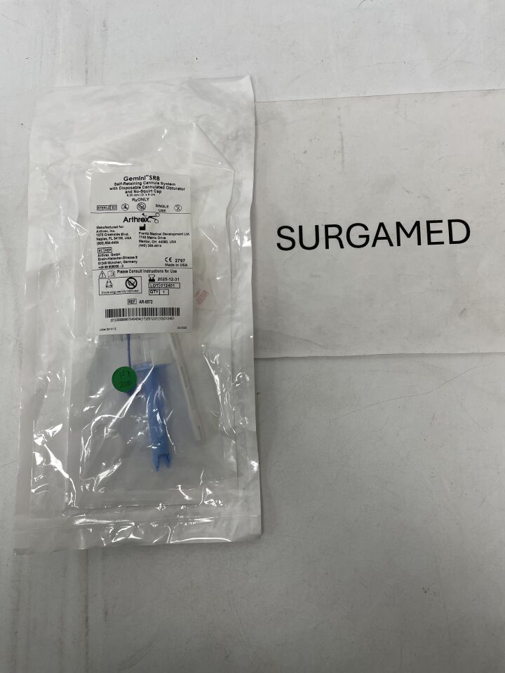 AR-6572 - ARTHREX - Gemini SR8 Self Retaining Cannula System with Disposable Cannulated Trocar 8.25mm x 9cm, (EA)