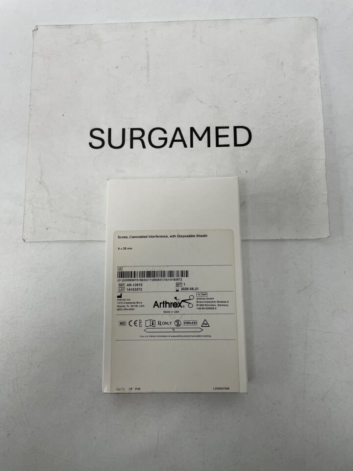 AR-1391E - ARTHREX - Sheathed Cannulated Interference Screw: 9mm x 25mm, (BX)