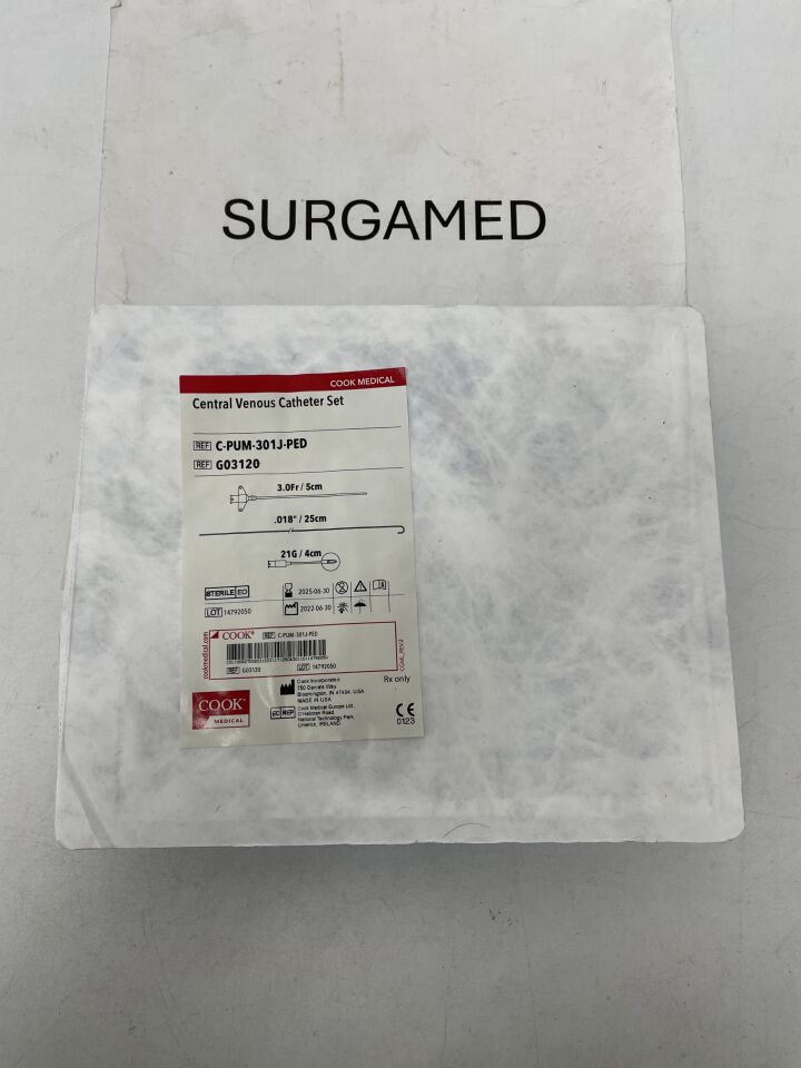 G03120 - COOK - Central Venous Catheter Set - 3.0Fr x 5cm, (EA)
