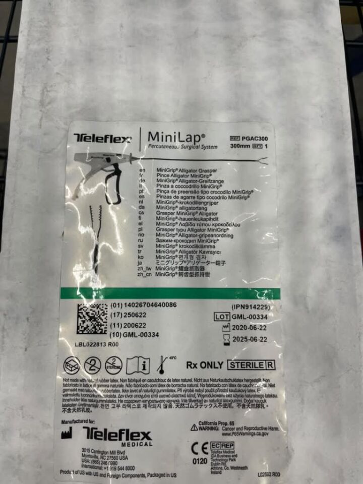 PGAC300 - TELEFLEX - MiniLap MiniGrip Alligator Grasper, 300mm - Lot GML-00334, (BX/1)
