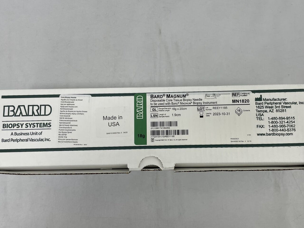 MN1820 - BARD - MAGNUM Disposable Core Tissue Biopsy Needle, 18g x 20cm, (BX/10)