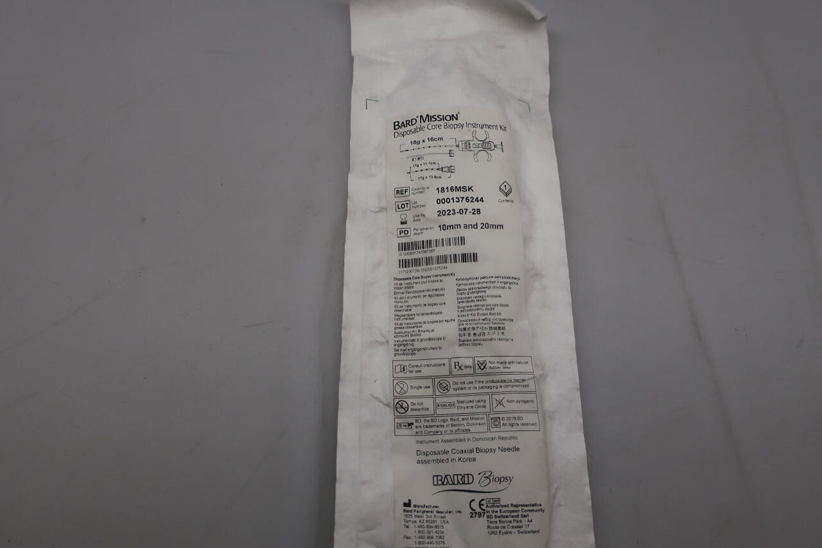 1816MSK - BARD - Mission Disposable Core Biopsy Kit - 18G x 16cm, ()