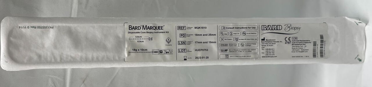 MQK1810 - BARD - Marquee Disposable Core Biopsy 18G x 10cm, (EA)