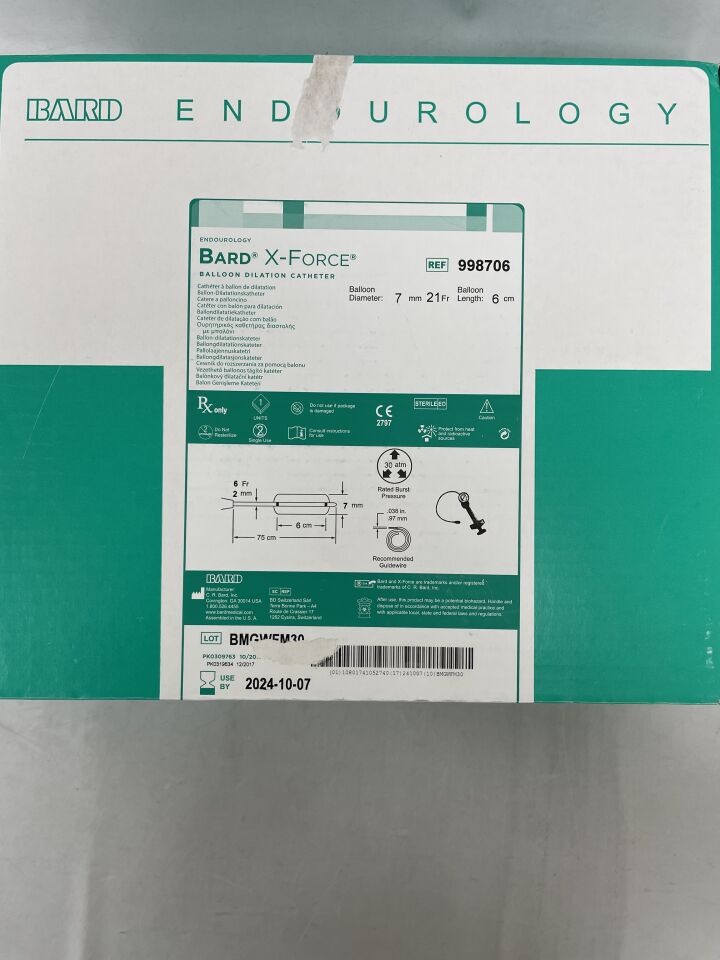 998706 - BARD - X-Force Balloon Dilatation Catheter, 21FR, 6CM BALLOON LENGTH KIT, (BX/1)
