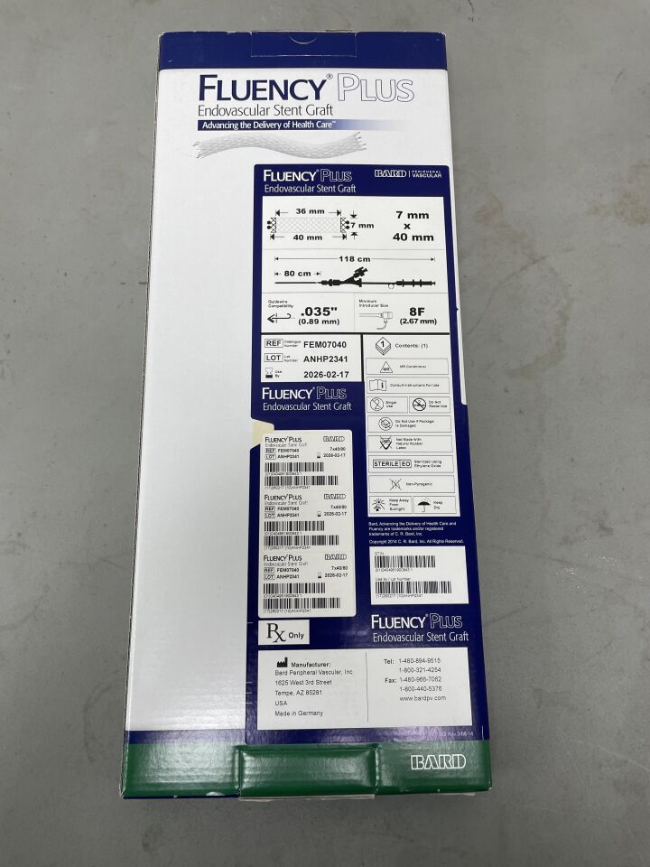 FEM07040 - BARD - Fluency Plus Endovascular Stent Graft - 7mm x 40mm x 80cm, ()
