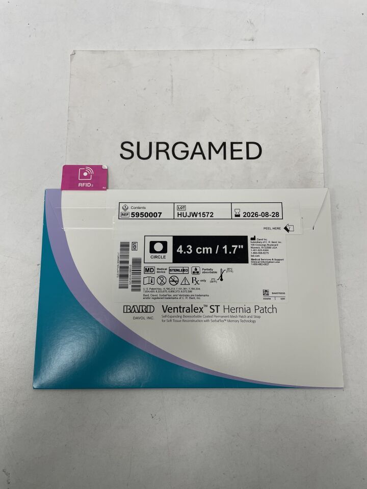 5950007 - BARD - Ventralex ST Hernia Patch Small Circle w/Strap 4.3cm x 1.7in., (PK/1)