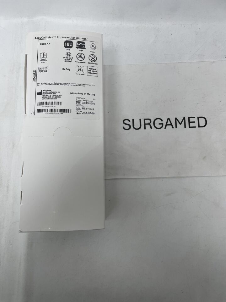 AC1181250 - BARD - AccuCath Ace Intravascular Catheter - 18G x 1.25", (BX/10)