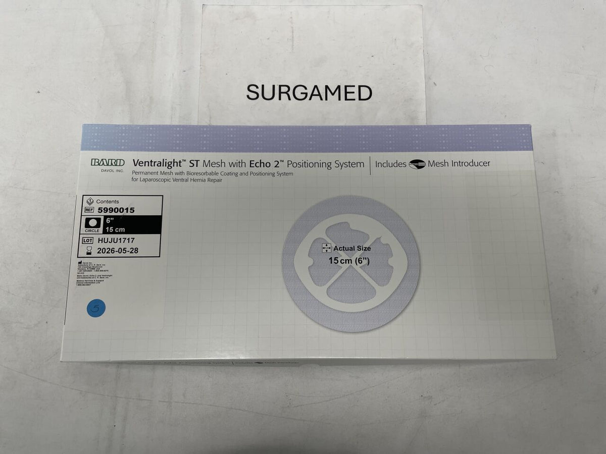 5990015 - BARD - Ventralight ST Partially Absorbable Mesh with Echo 2 Positioning System, Circle, 6 in. Size, (BX/1)