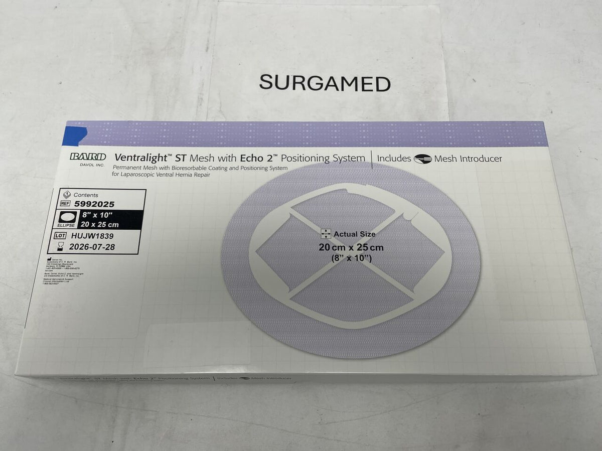 5992025 - BARD - Ventralight ST Mesh, Ellipse 8" x 10" w/Echo 2 PS, (BX/1)