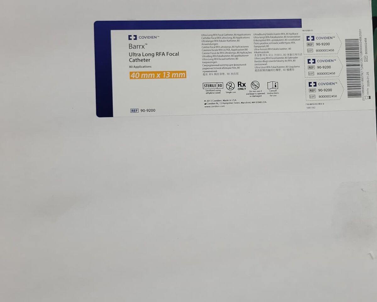 90-9200 - COVIDIEN - Barrx Ultra Long RFA Focal Catheter (40mm x 13mm) - Lot B000002458, (BX/1)