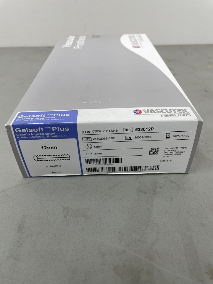 633012P - TERUMO - Vascutek Gelsoft Plus Vascular Graft, Straight 12mm x 30cm, (BX/1)