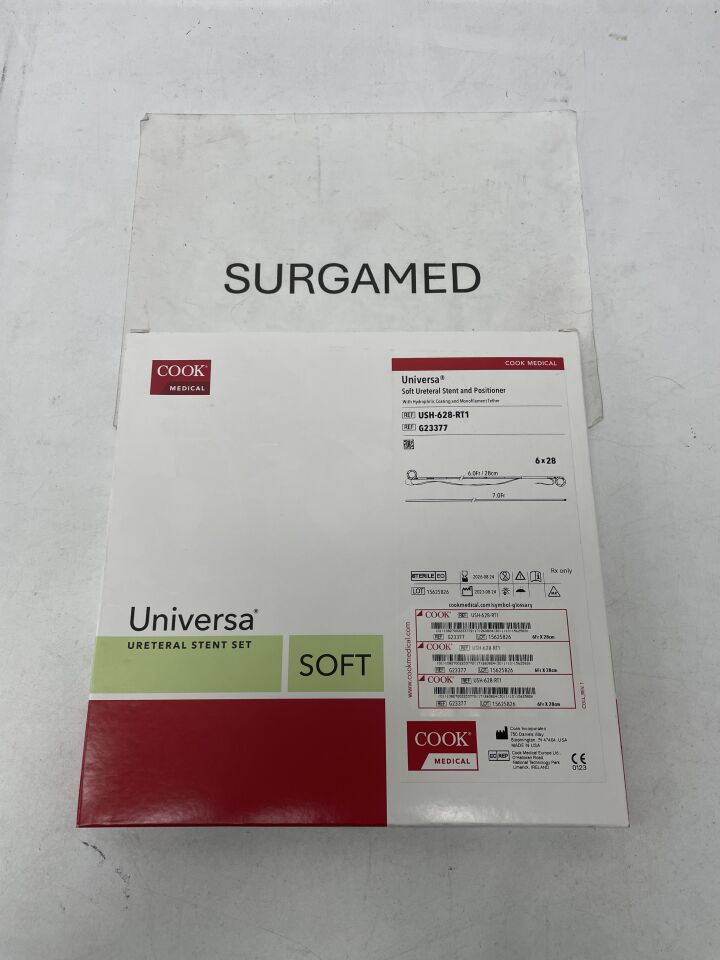 G23377 - COOK - Universa Soft Ureteral Stent Set & Positioner w/Tether - 6F x 28cm, (BX/1)