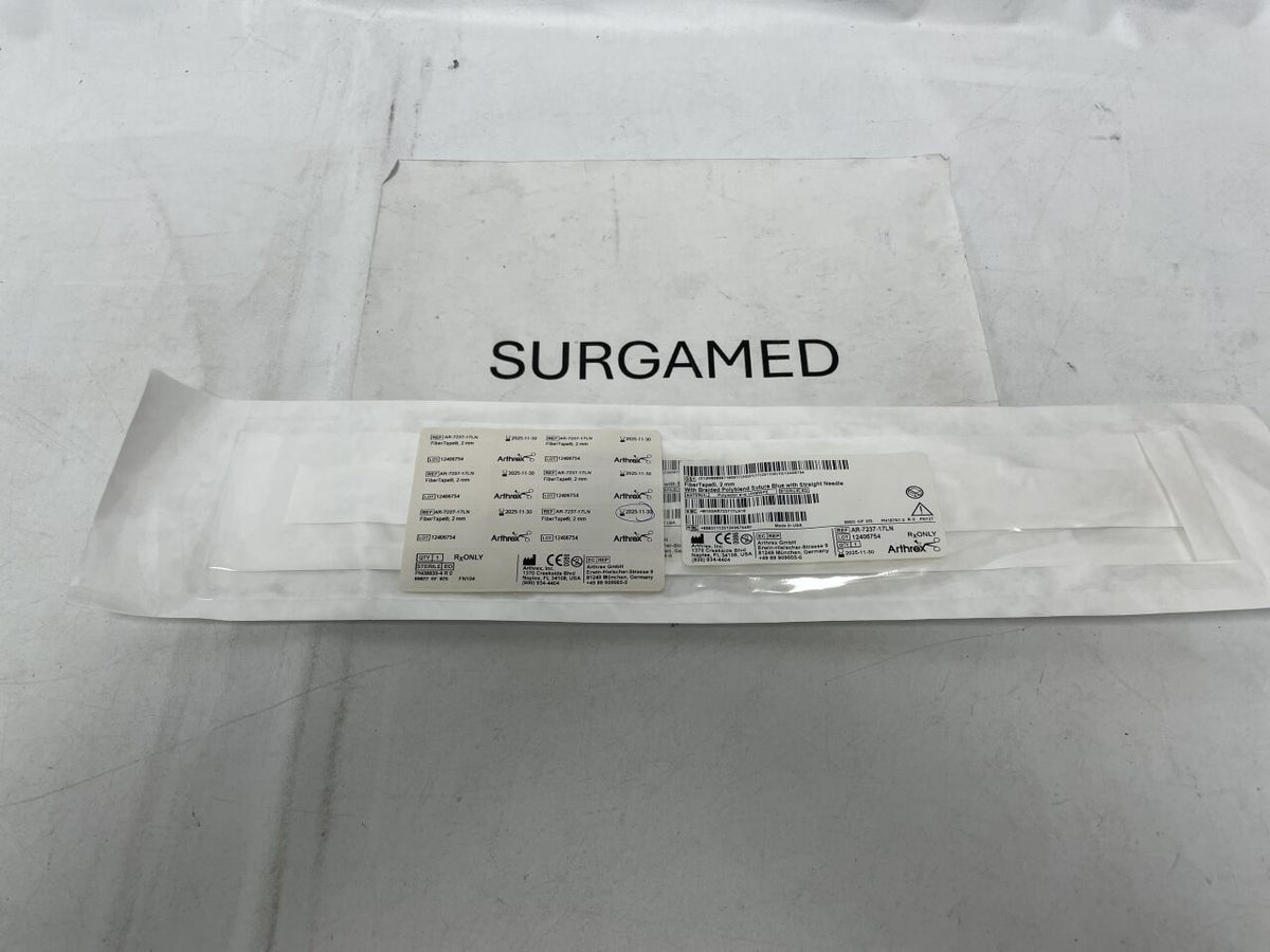 AR-7237-17LN - ARTHREX - FiberTape, 2 mm with Braided Polyblend Suture Blue with Straight Needle, (EA)