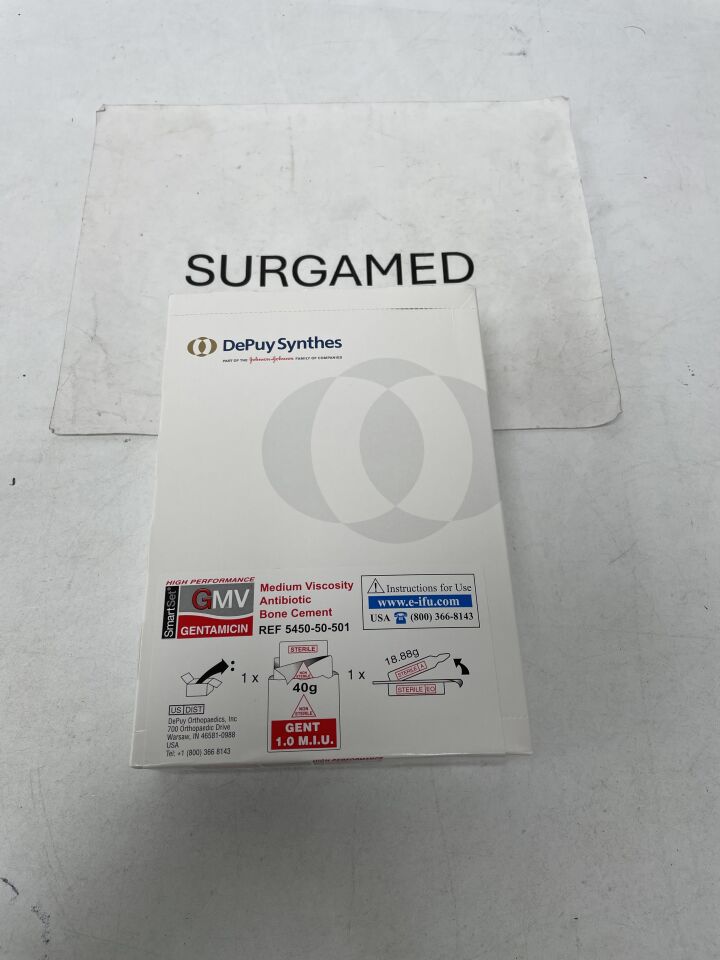 5450-50-501 - DEPUY - Smartset GMV Medium Viscosity Antibiotic Bone Cement, 40 g, (BX/1)