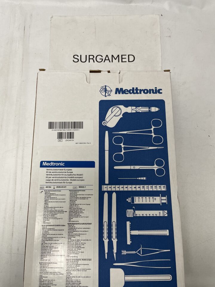 46154 - MEDTRONIC - European Ventriculostomy Kit with Sponge Stick and Luer-Lock Syringe, Single-Use, (BX/1)