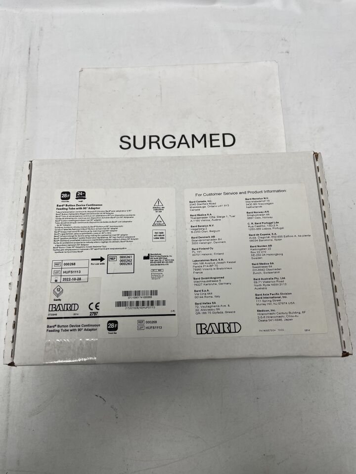 000268 - BARD - Continuous Feeding Tube with 90 Degree Adapter - 28Fr x 24", (BX/12)
