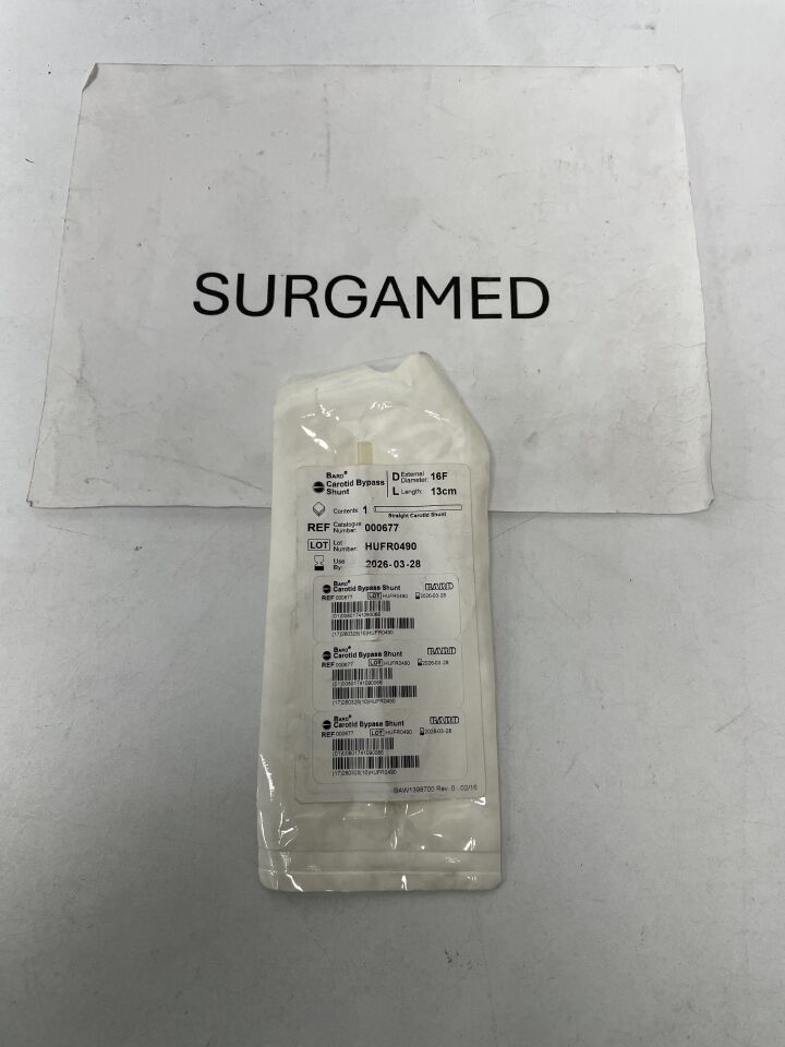 000677 - BARD - Carotid Bypass Shunt, Straight - 16F x 13cm, (EA)