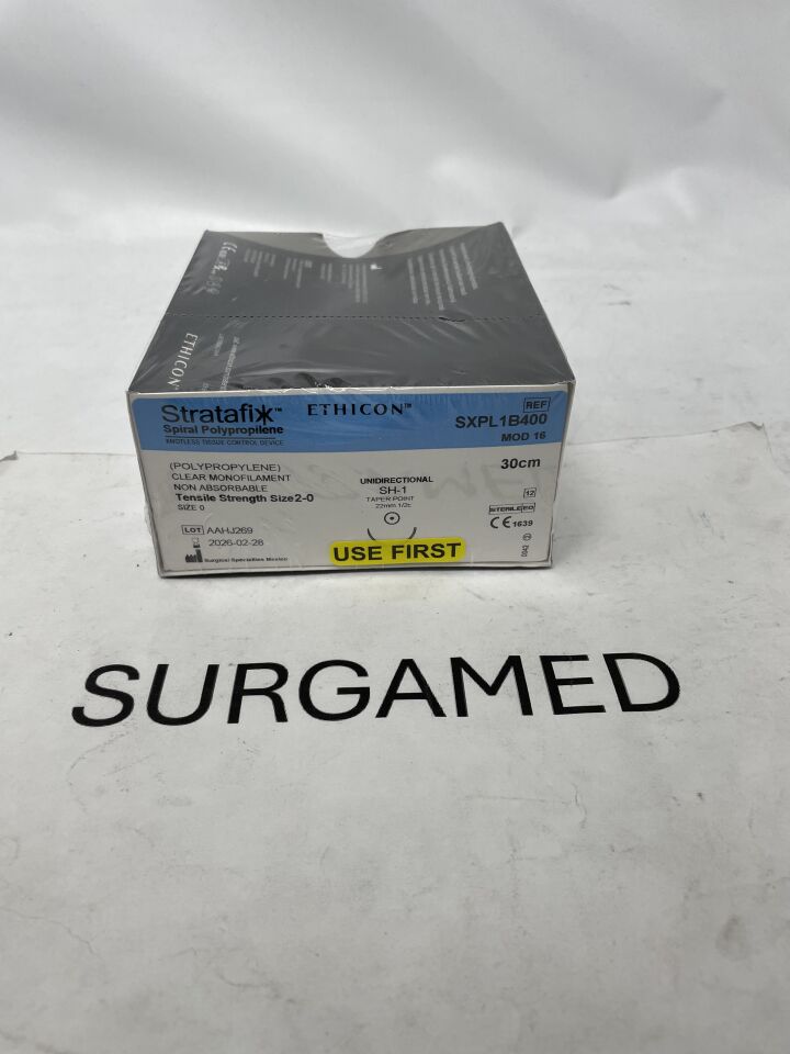 SXPL1B400 - ETHICON - Stratafix Spiral Polypropylene Non-Absorbable Suture, Size 2-0, 12 in. Length, SH-1 Needle, (BX/12)
