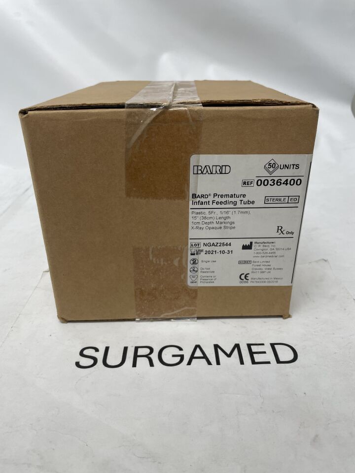 0036400 - BARD - Premature Infant Feeding Tube w/1cm Depth Markings - 8F x 15", (BX/50)