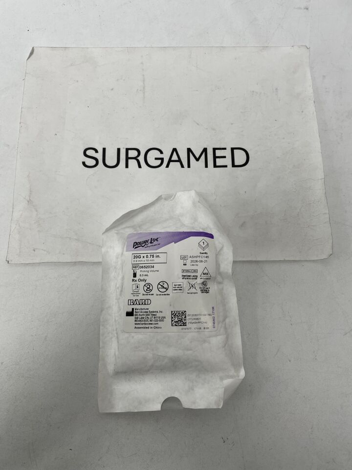 0652034 - BARD - PowerLoc Safety Infusion Set For Port Access, Power Injectable - 20G x 0.75", (EA)