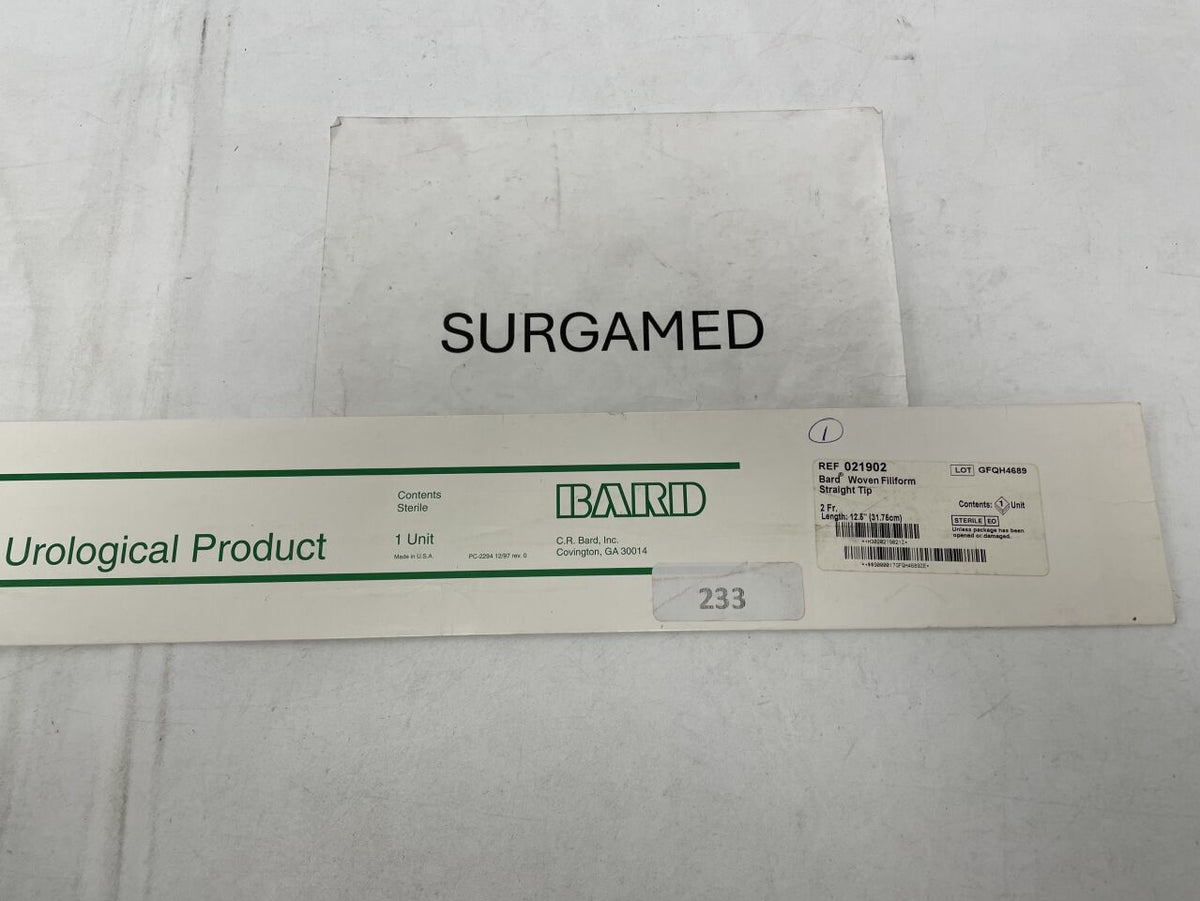 021902 - BARD - Woven Filiform Straight Tip - 2Fr x 12.5", (BX/1)