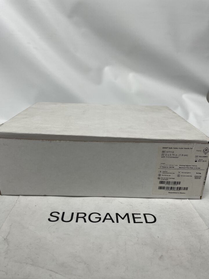 577112 - BARD - WHIN Safe Safety Huber Needle Set with Y Connector - 22G x 1.9cm, (BX/25)