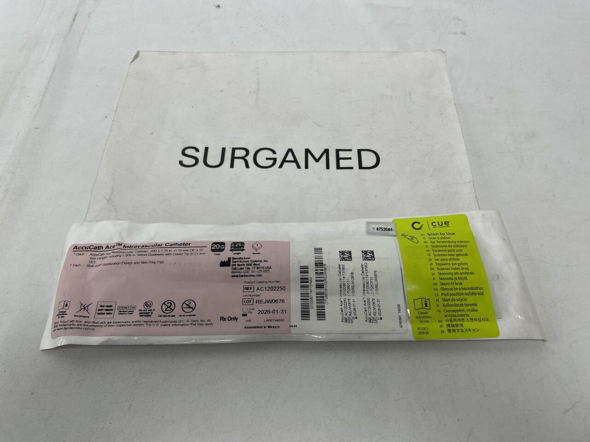 AC1202250 - BARD - AccuCath Ace Intravascular Catheter - 20G x 2.25", (EA)