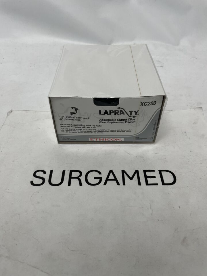 XC200 - ETHICON - LAPRA-TY Absorbable Polydioxanone Suture Clip, 0.118 in. to 0.12 in. Size, (BX/6)