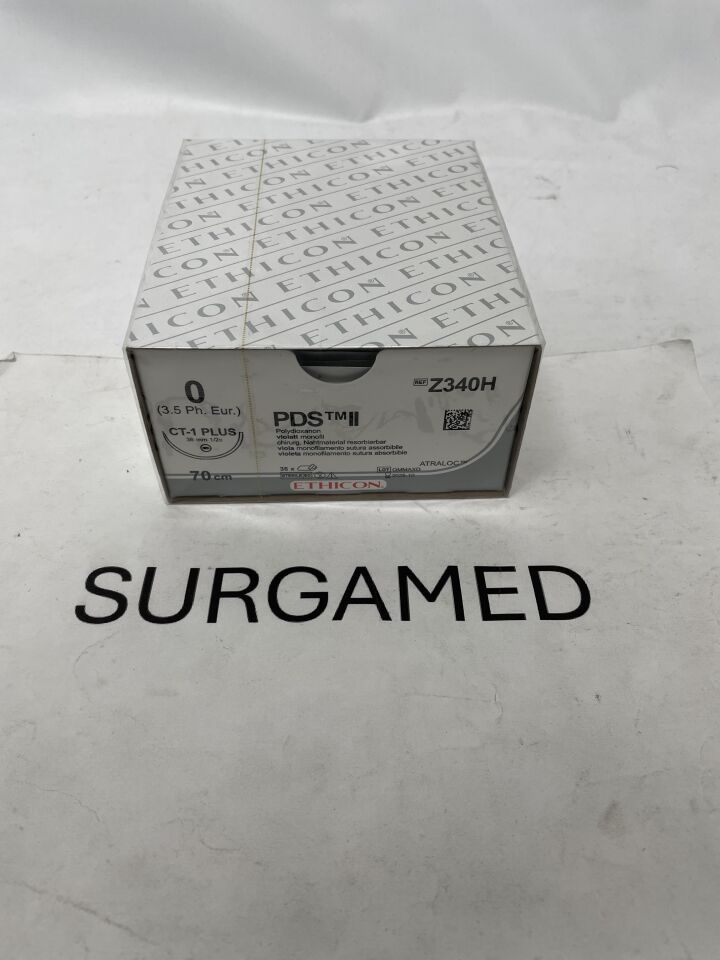 Z340H - ETHICON - PDS II Absorbable Monofilament Polydioxanone Suture, Size 0, 27 in. Length, CT-1 Needle, (BX/36)