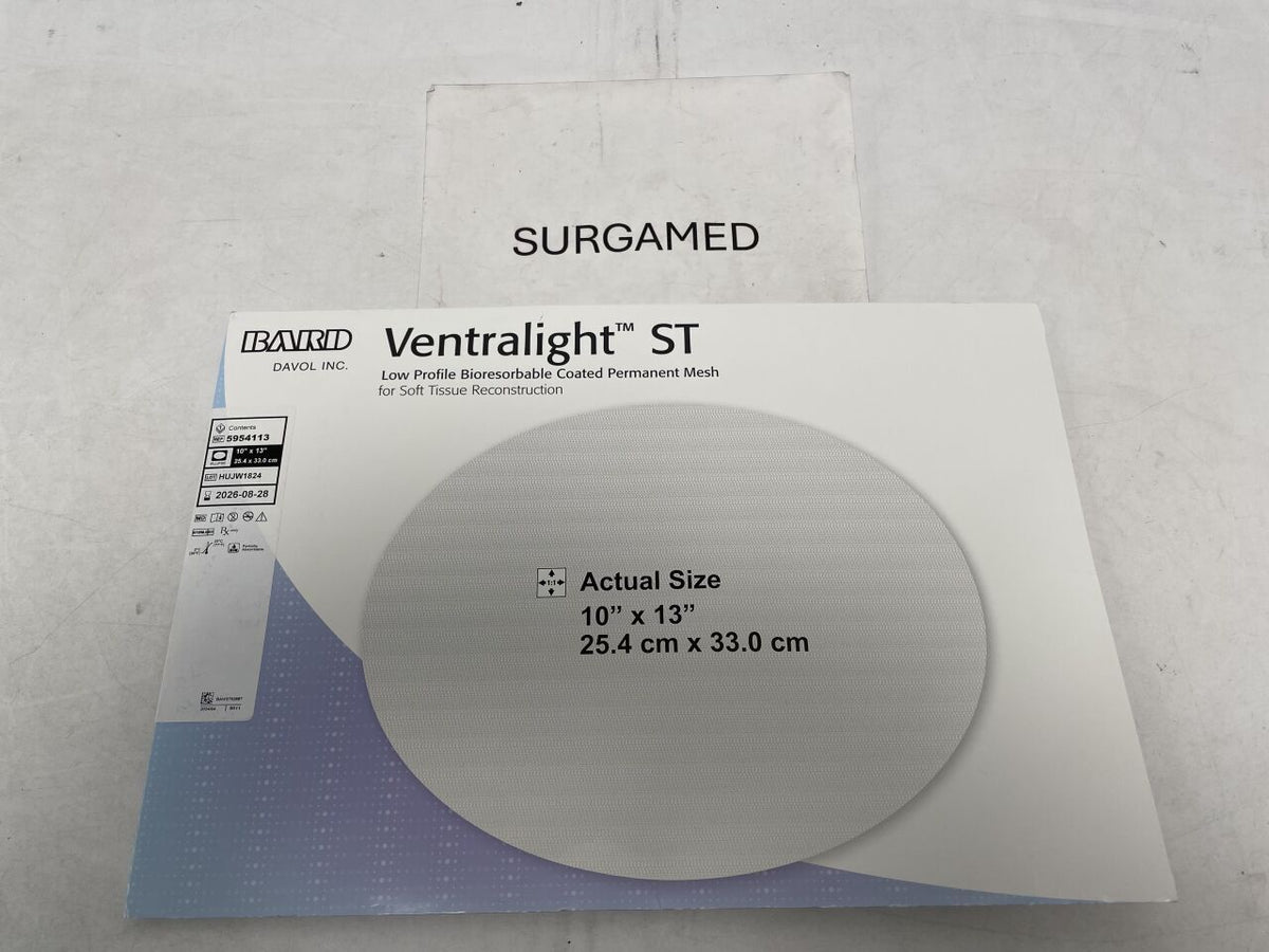 5954113 - BARD - Ventralight ST Low Profile Bioresorbable Coated Permanent Mesh 10in x 13in, (PK/1)