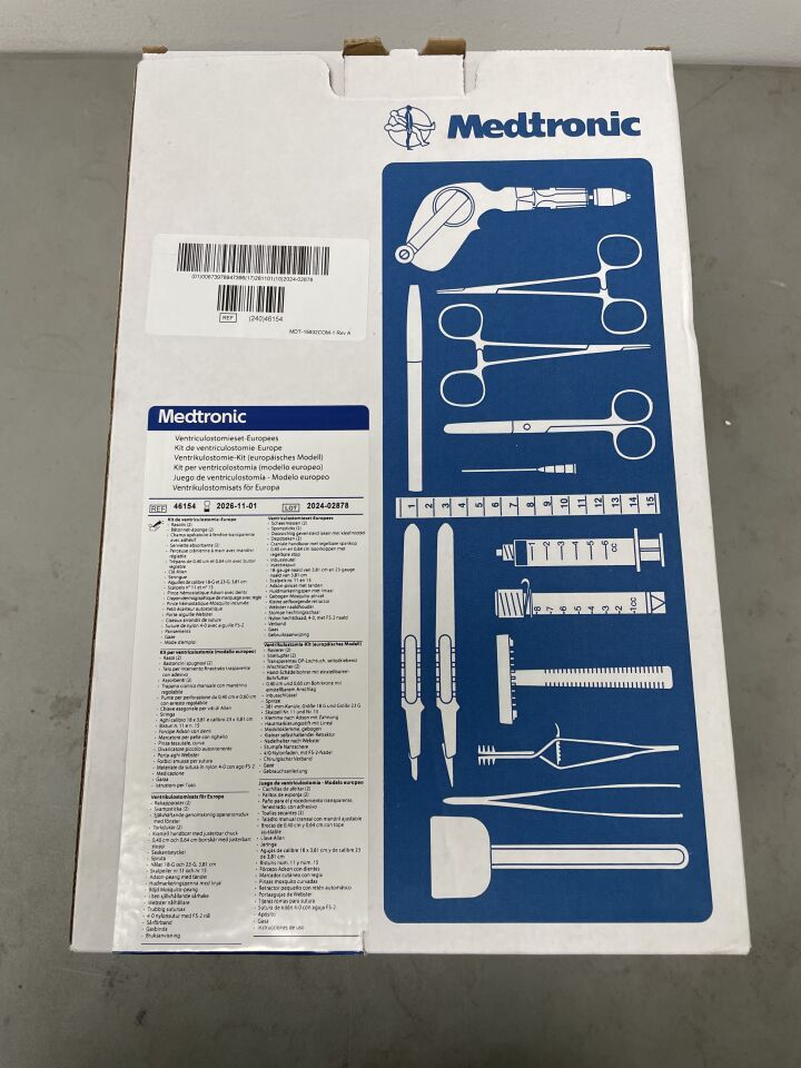 46154 - MEDTRONIC - European Ventriculostomy Kit With Sponge Stick And Luer-Lock Syringe, Single-Use, (BX/1)