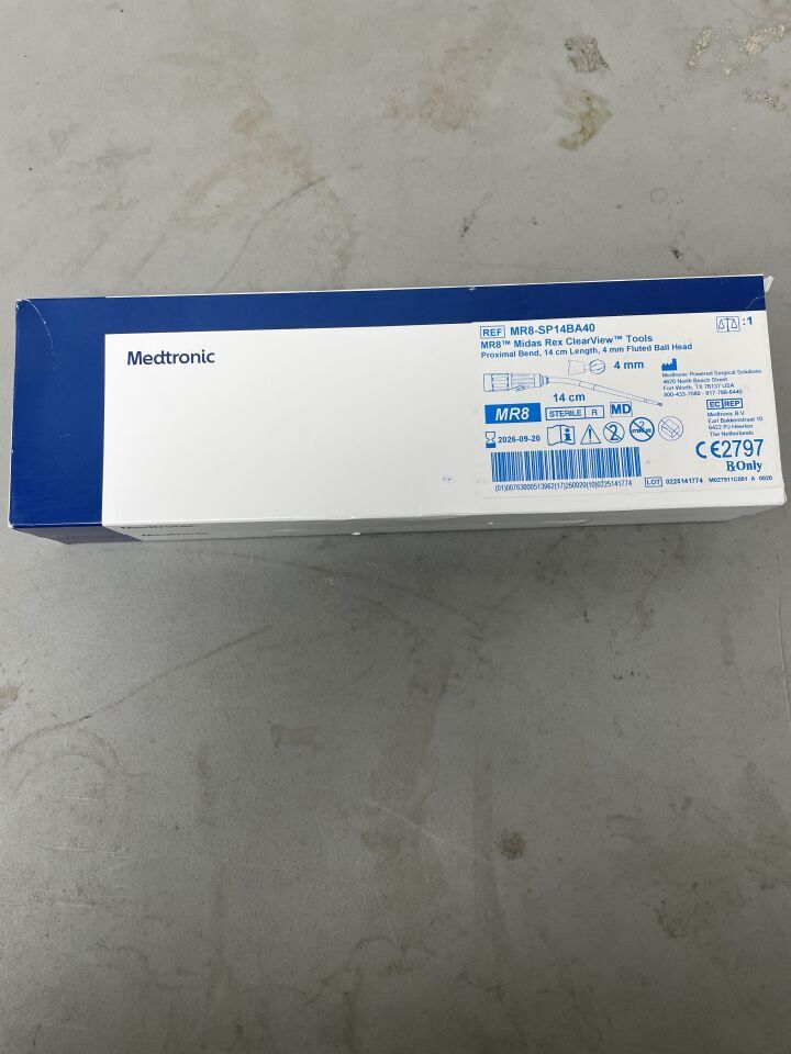MR8-SP14BA40 - MEDTRONIC - Midas Rex Clearview Mr8, Ball Fluted, Proximal Bend 14Cm, 4Mm, (BX/1)