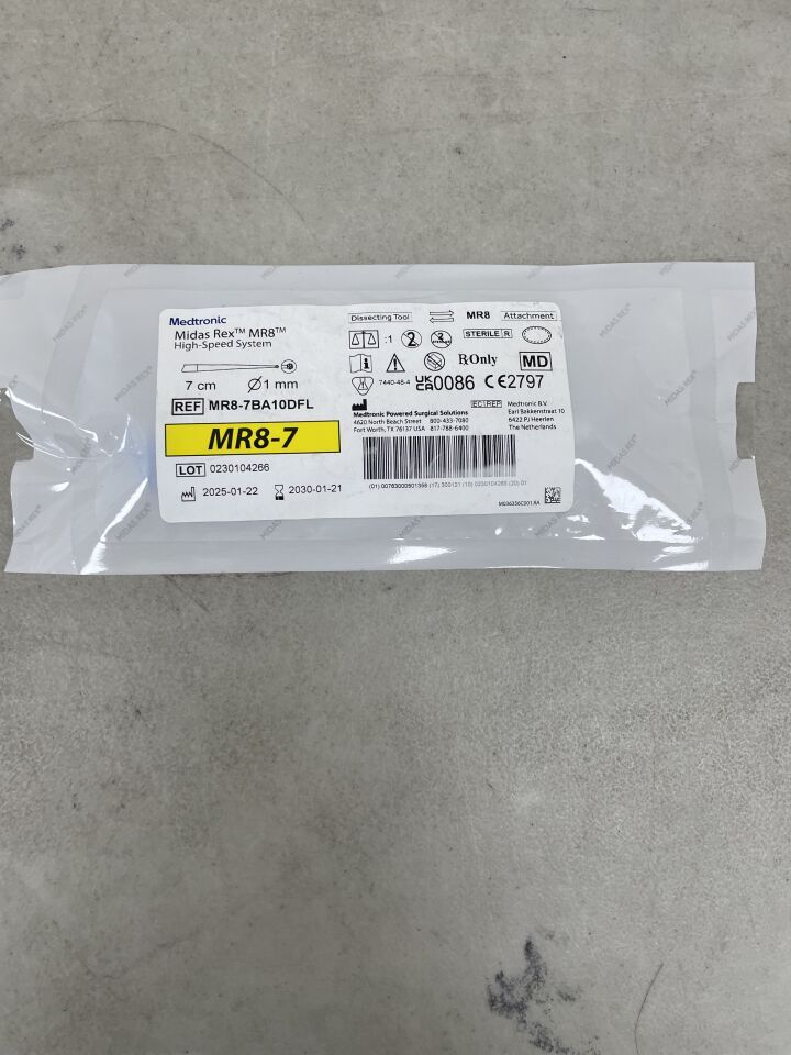MR8-7BA10DFL - MEDTRONIC - Midas Rex Mr8 Fine Long Diamond Ball Cutting Burr, 1 Mm Head Diameter, 7 Cm Shaft Length, (EA)