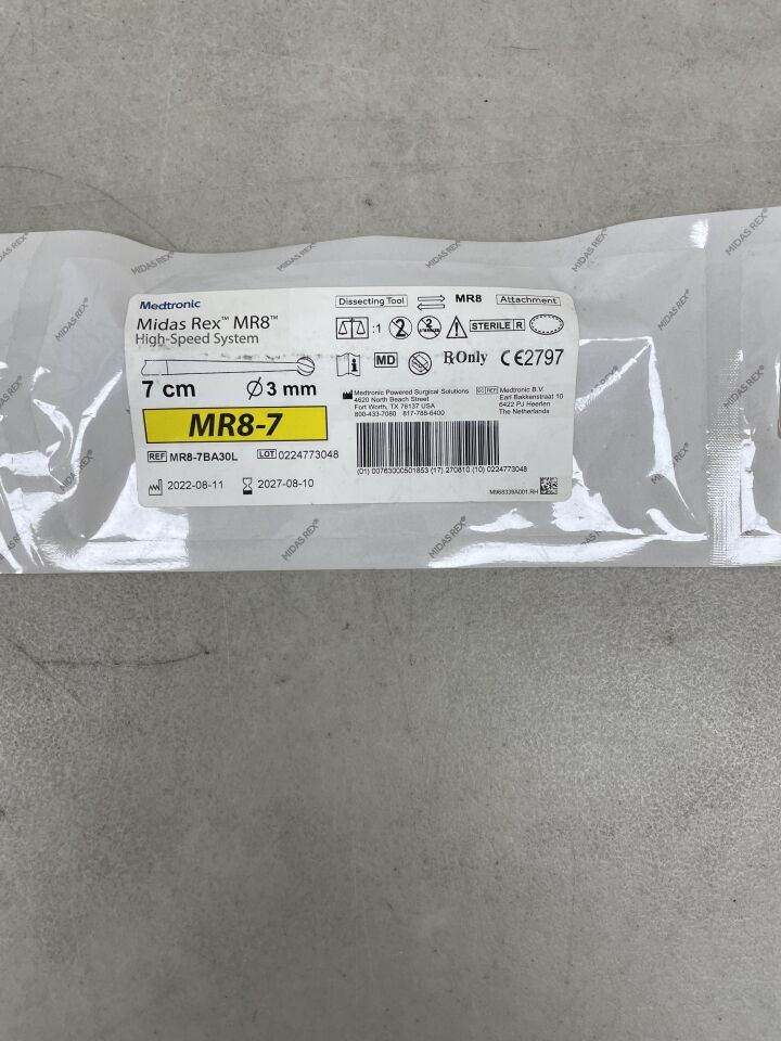 MR8-7BA30L - MEDTRONIC - Midas Rex Mr8 Long Ball Fluted Cutting Burr, 3 Mm Head Diameter, 7 Cm Shaft Length, (EA)