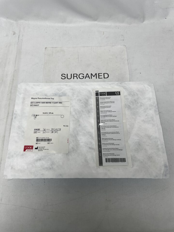 G56537 - COOK - Wayne Pneumothorax Tray - C-UTPTY-1400-WAYNE-112497-IMH - 14.0Fr x 29cm, (EA)