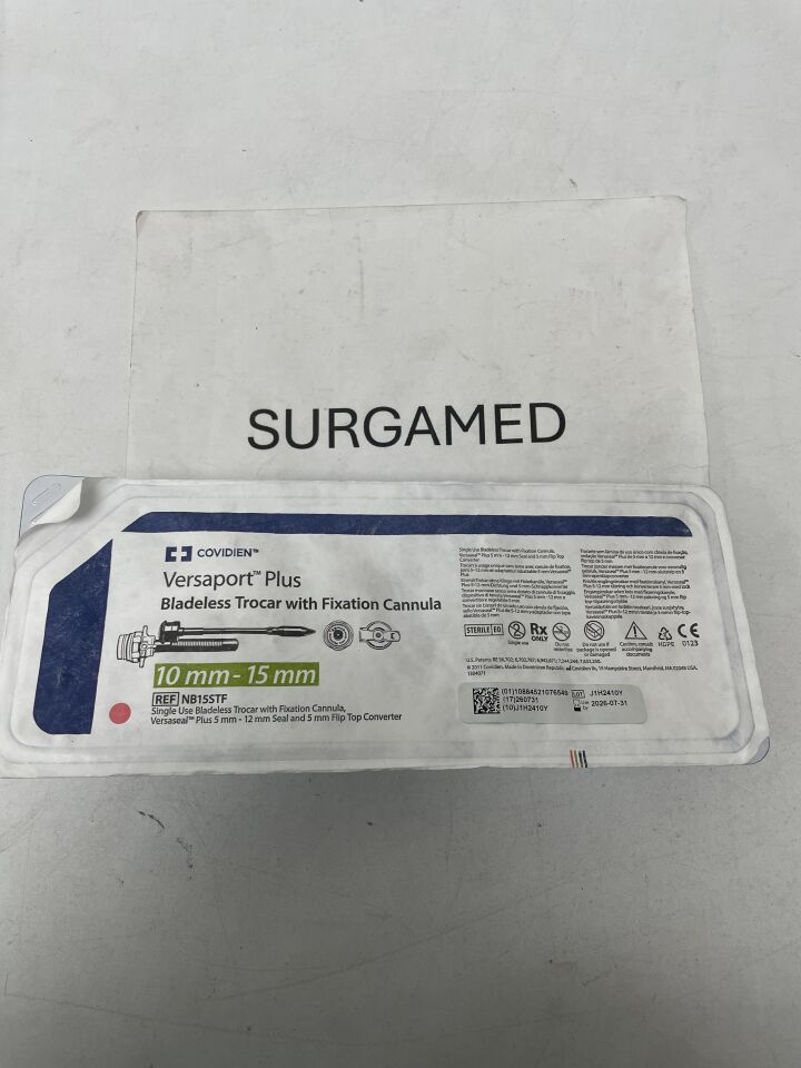 NB15STF - COVIDIEN - Versaport Plus Bladeless Trocar with Fixation Cannula, 10mm-15mm, (EA)