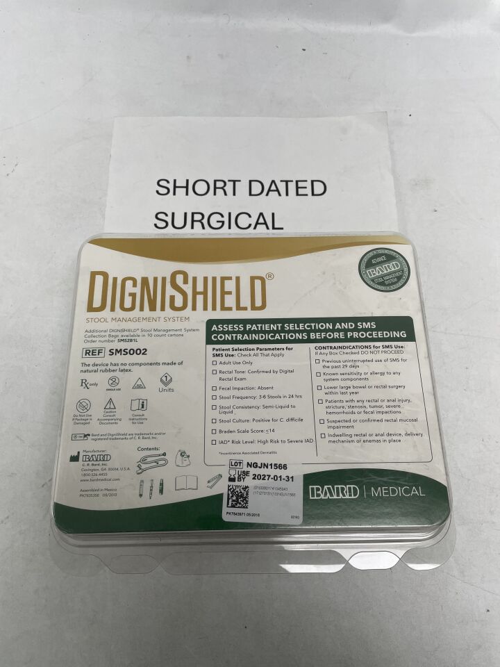 SMS002 - BARD - DigniShield Stool Management System with Med Delivery, (EA)