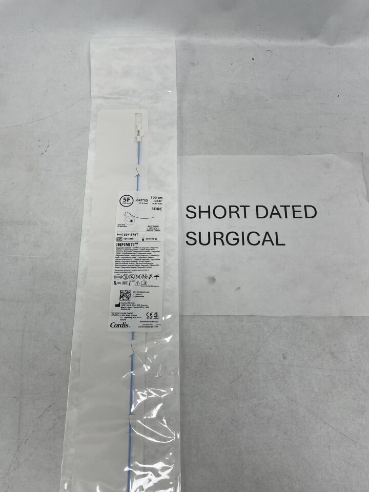 534-576T - CORDIS - Infiniti Diagnostic Catheter - 3DRC - 5Fr x .038" x 100cm (L), (EA)