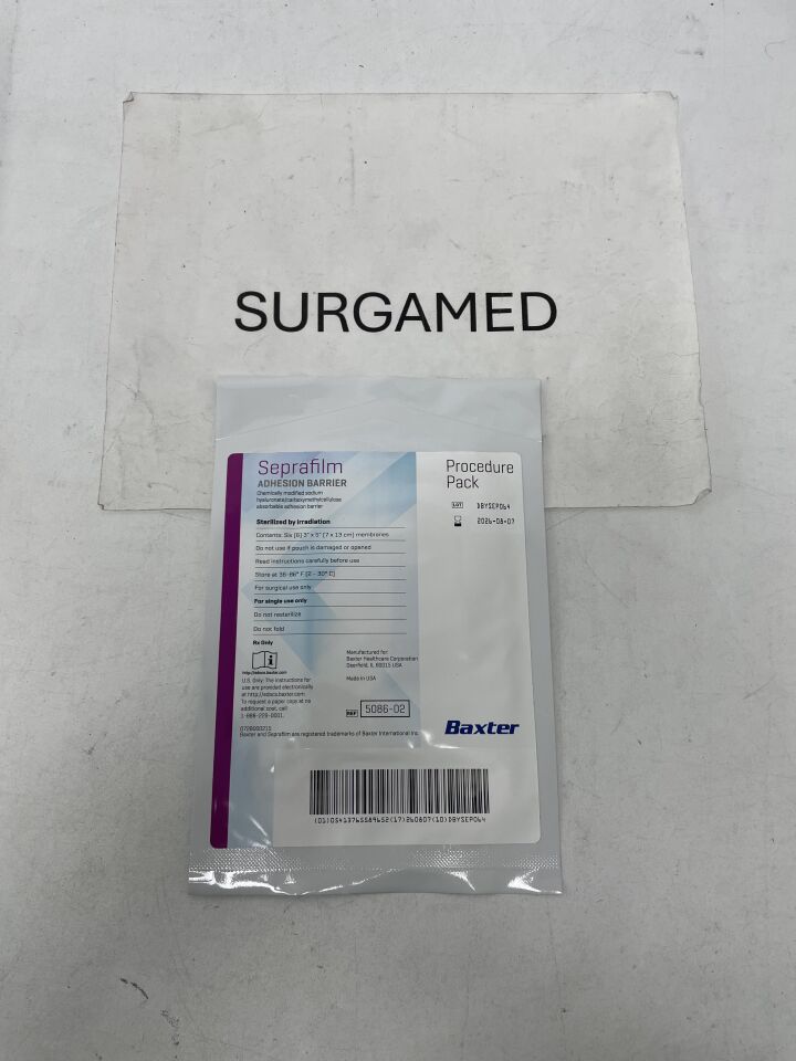 5086-02 - BAXTER - SEPRA FILM Procedure Pack Adhesion Barrier (6) 3in. x 5in. Membranes, (EA)