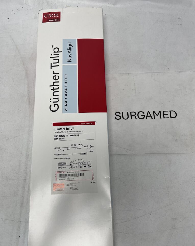 G52917 - COOK - Gunther Tulip Vena Cava Filter - Femoral Approach - 7Fr x 65cm (L), (BX/1)
