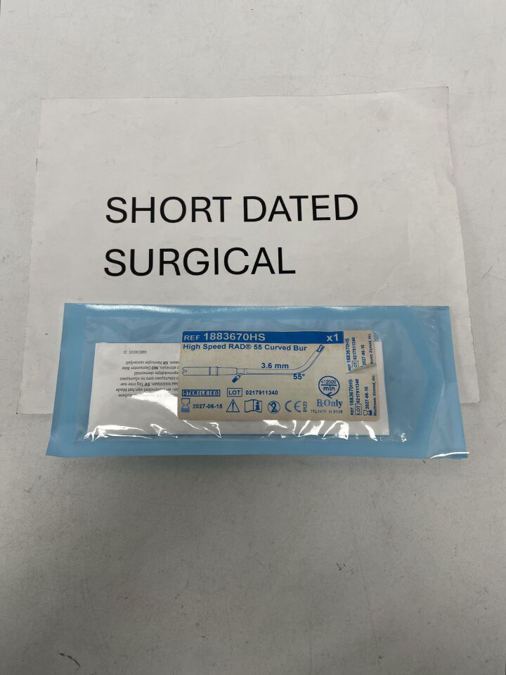 1883670HS - MEDTRONIC - High Speed RAD 55 Curved Bur: 3.6mm, (EA)