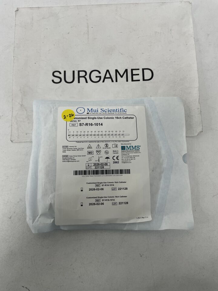 S7-R16-1014 - MMS - Mui Scientific Customized Colonic Catheter - 16-Channel, (EA)